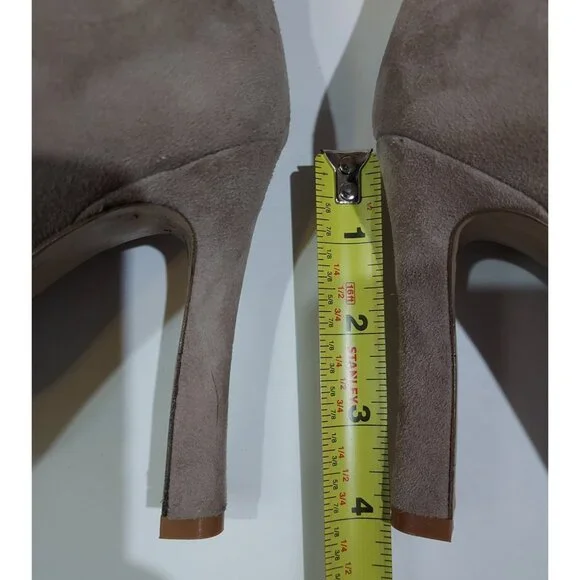 Boots Nine West Beige Suede Stiletto Size 7.5 Pull On 4 Inch Heels Never Worn - Picture 3 of 9